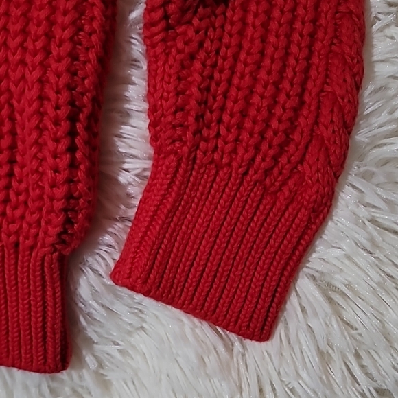 GAP, Red, Cable Knit Kids Sweater, Boy's Siz 5 - Picture 7 of 8